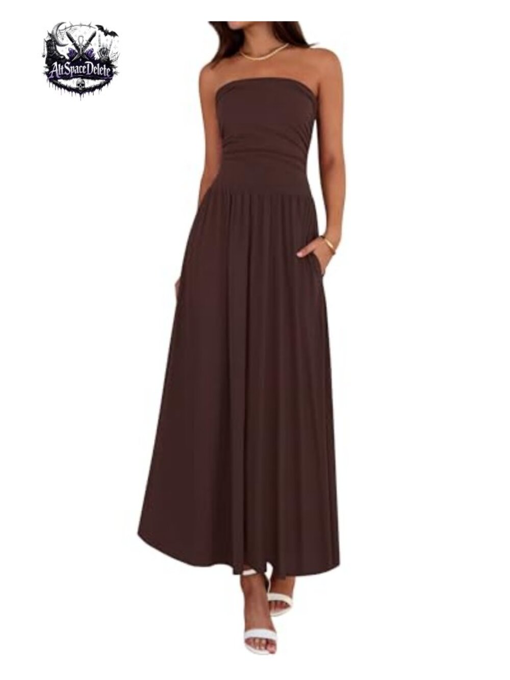 Strapless Ruched Tube Top Maxi Dress Sleeveless Bodycon
